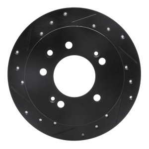 Hyundai Elantra Brake Rotor (1) - Rear Left - R1 Concepts - Drilled & Slotted - Black - `07-`10